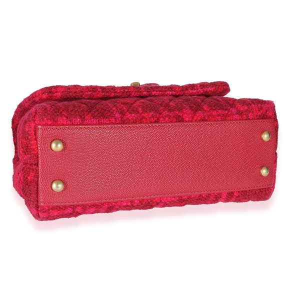 Chanel Pink Boucle Tweed Small Coco Top Handle - Picture 4 of 8